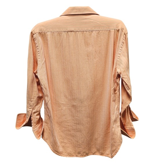 BACHRACH Men's Dress Shirt 16 32/33 Peach Orange Pinstripe Cotton Blend EUC - Picture 3 of 12